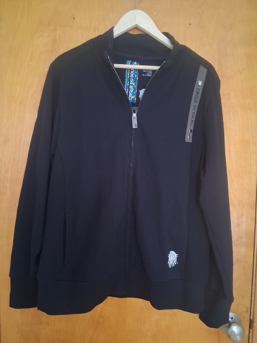 Men's Black Cirque du Soleil Full-Zip 100% Cotton Jacket Size Large Heavy Weight